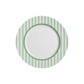Prato de Sobremesa Laços Verde Listra 6Pçs - Alleanza