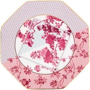 Prato de Sobremesa Regency Damasky 21cm Rosa - Tea Delight