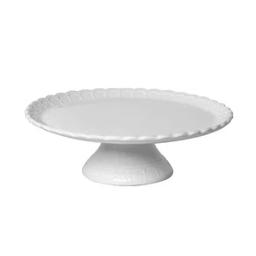 Prato P/ Bolo com Pé Nobre Branco - Scalla