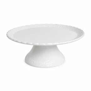 Prato P/ Bolo com Pé Nobre Branco - Scalla