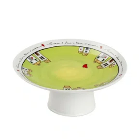 Prato para Bolo com Pé 19x9cm La Casette Verde - Ergan