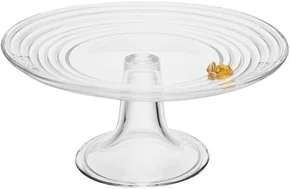 Prato para Bolo com Pé Little Bee 19x19x10cm Cristal - Lyor