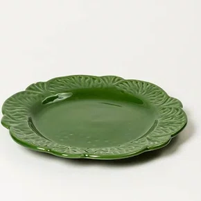 Prato Sobremesa Folha Verde Oliva - Luiz Salvador