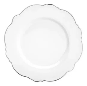 Prato Sobremesa Porcelana Maldivas Prata 6 Peças - Wolff