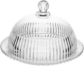 Queijeira de Cristal com Tampa Império 20x20x13,5cm - Wolff