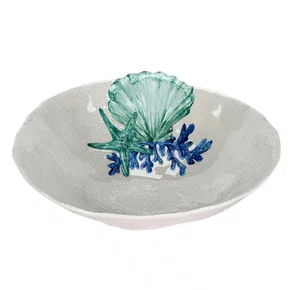 Saladeira Melamina Desenho Estrela do Mar e Concha - Entrecasa