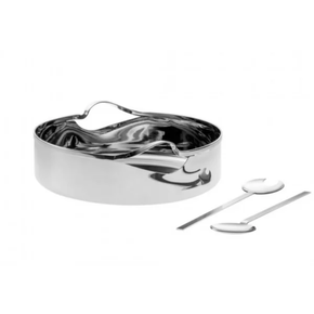 Saladeira Ritz 25cm Inox com Par de Talheres - Riva