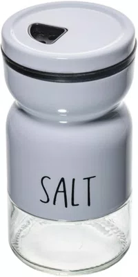 Saleiro de Vidro com Tampa de Metal Branco 120ml - Lyor