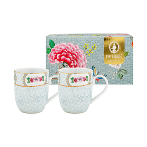 Set 2 Canecas Pequena Branca Blushing Birds