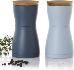Set 2 Moedores Pimenta e Sal 13,3 Cm Azul Claro e Escuro Twin - Adhoc
