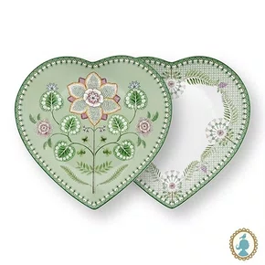 Set 2 Pratos Coração Lily & Lotus Verde - Pip Studio