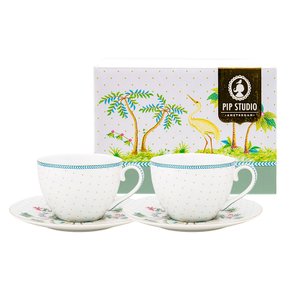 Set/2 Xícara de Chá Dots Branco - Jolie