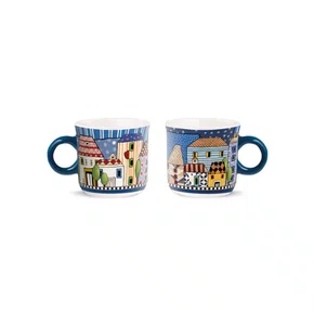 Set 2 Xícaras Espresso 90ml Azul Paese Mio - Egan Italy