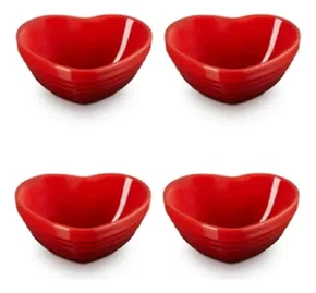 Set 4 Mini Bowls Coração Vermelho Cerise - Le Creuset