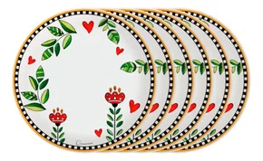 Set 6 Pratos 27cm Cocorico Amarelo - Ergan