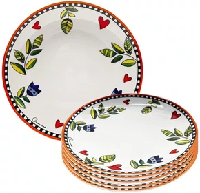 Set 6 Pratos 27cm Cocorico Laranja - Ergan