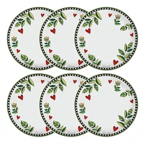 Set 6 Pratos 27cm Cocorico Verde - Ergan