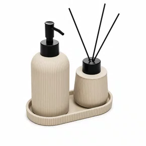 Set para Banheiro Soft Touch Stetch Nude Ceramica