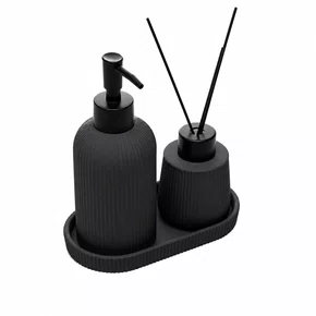 Set para Banheiros Soft Touch Sketch Cinza Ceramica