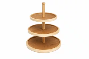 Suporte em Madeira com Palha 3 Niveis