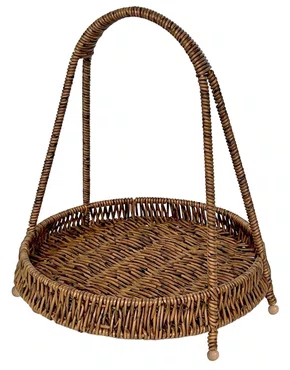 Fruteira  em Fibra Cestaria 1 Andar Caramelo 25x25x29cm - Entrecasa