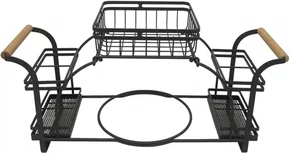 Suporte para Pratos e Talheres em Ferro e Madeira