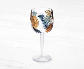 Taça Acrílico Detalhe Folhas 480ml - Entrecasa