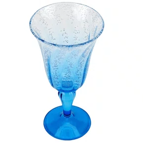 Taça Acrílico Detalhes Bolhas Degradê Azul - Entrecasa