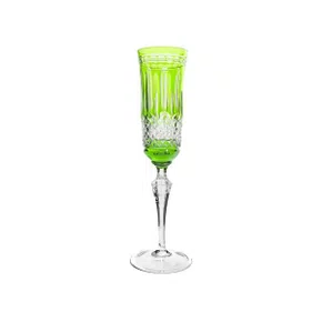 Taça de Champagne Cristal Lapidado Verde Claro 240ml - Strauss