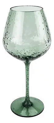 Taça Vinho Acrílico Detalhe Bolhas Verde - Entrecasa