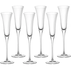 Taças de Cristal Liso Champagne 6 Pçs 150ml - Strauss