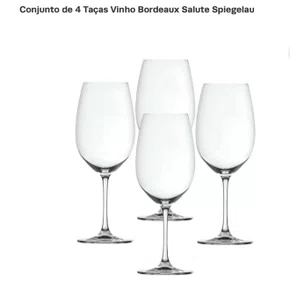 Tacas Salute Cristal Vinho Bordeaux 4 Pecas
