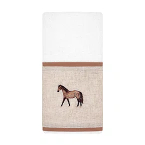 Toalha de Lavabo em Algodão com Bordado Localizado de Cavalo - Mameg