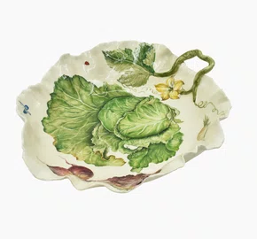 Travessa Folha Mara M com Desenho - Zanatta Casa Produtos de Ceramica Eireli