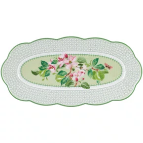 Travessa Oblonga Horticool Green 30cm 29.7x14.7x2cm - Tea Deligth
