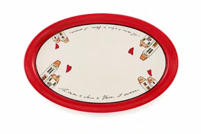Travessa Oval 36 X 27 com Vermelho Le Casette - Egan