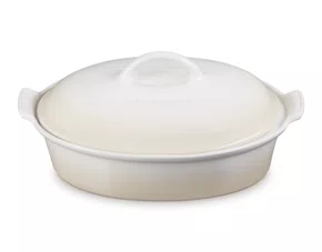 Travessa Oval com Tampa 36cm Heritage Meringue - Le Creuset