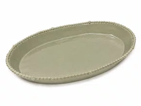 Travessa Oval Melamina com Borda Relevo Fendi 51cm - In casa