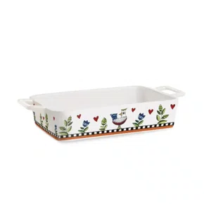 Travessa Retangular 35x19cm Laranja Cocorico - Egan