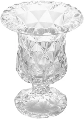 Vaso com Pé de Vidro Diamond 14,5x11,5cm - Lyor