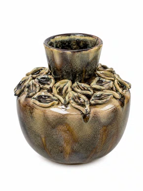 Vaso de Cerâmica Marron 25x20x20cm - Grillo