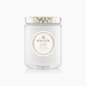 Vela Pote Vidro G 100h Maison Suede Blanc - Voluspa