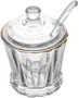 Açucareiro de Cristal com Colher e Tampa com Fio de Ouro Radial 210ml - Lyor