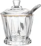 Açucareiro de Cristal com Colher e Tampa com Fio de Ouro Radial 210ml - Lyor