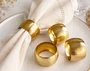 Anel Argola Guardanapo Dourado Inox 4 Pecas