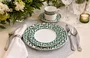 Aparelho de Jantar Grecco Porcelana 42 Peças Verde com Filado Dourado - Full Fit