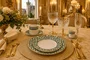Aparelho de Jantar Grecco Porcelana 42 Peças Verde com Filado Dourado - Full Fit