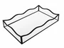 Bandeja com Espelho 15x25x4cm Preta