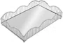Bandeja com Espelho Wave 21cm X 14cm X 4cm Prateada - Lyor