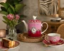 Bule Medallion Rosa/vermelho Love Birds - Pip Studio